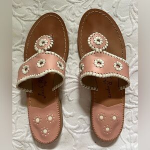 Pink and White Classic Jack Rogers